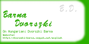 barna dvorszki business card